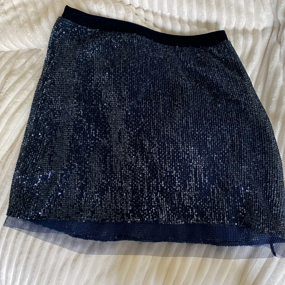BLUE SEQUINED FREE PEOPLE SKIRT